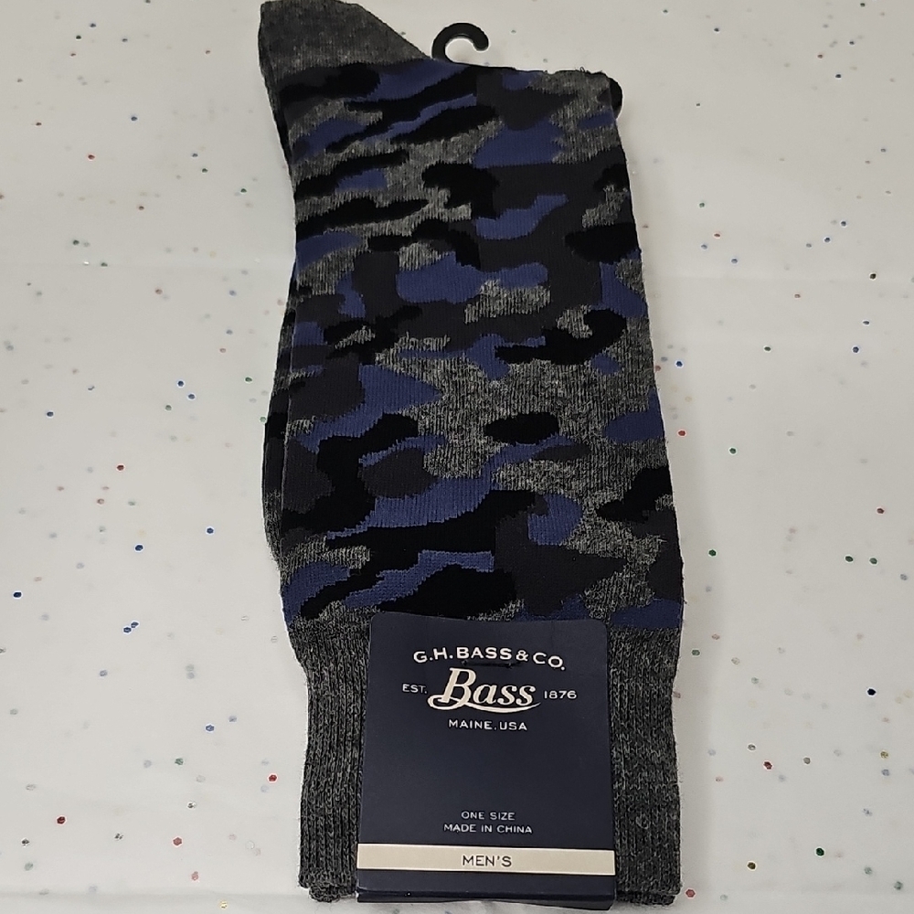G.H. Bass & Co. Men's Camouflage Socks - Blue and Black